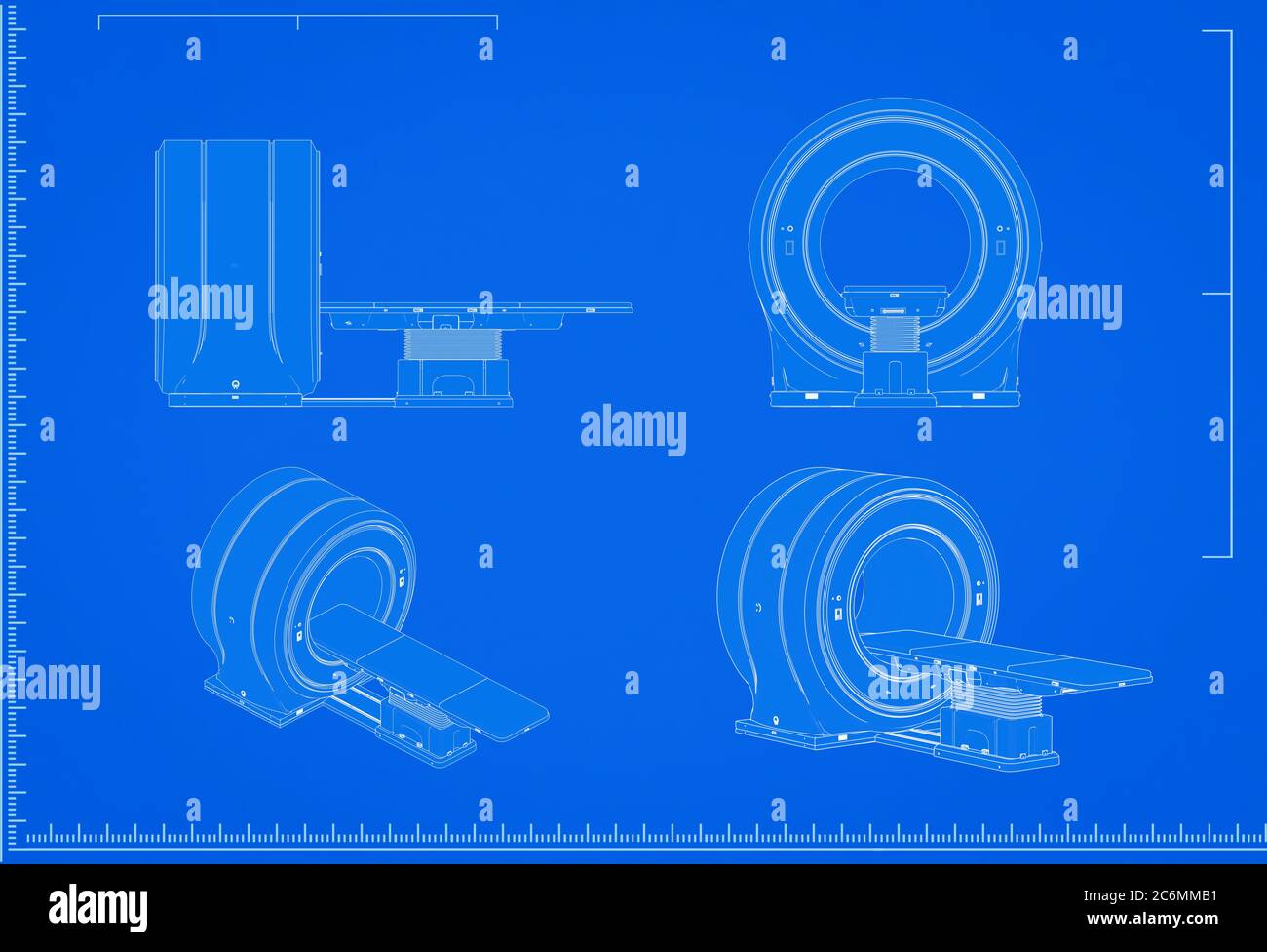 blueprint of inside mechanics of mri machine