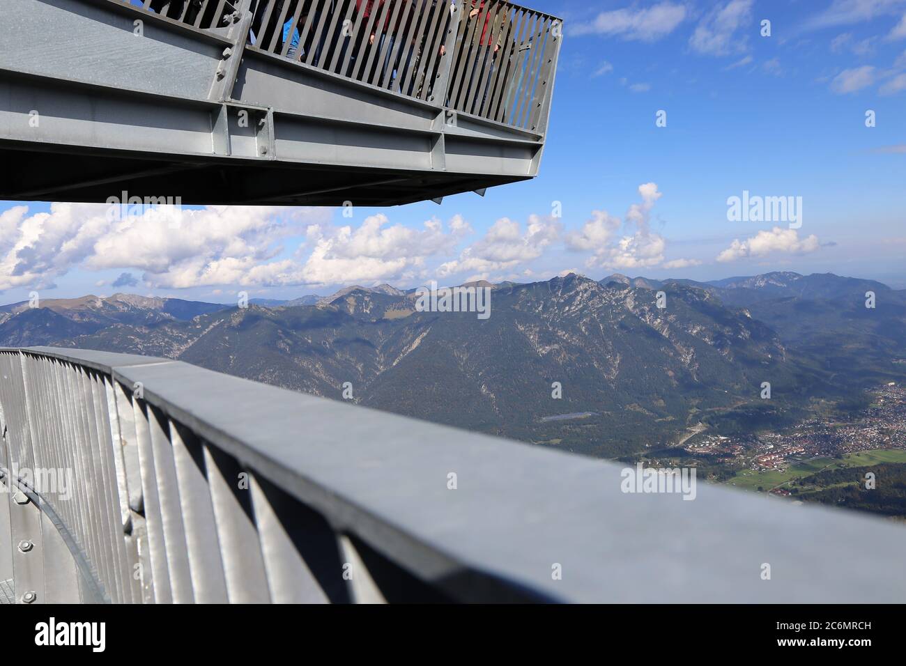 Viewing platform at the mountain station Alpspitze, Garmisch-Partenkirchen, Bavaria, Germany Stock Photo