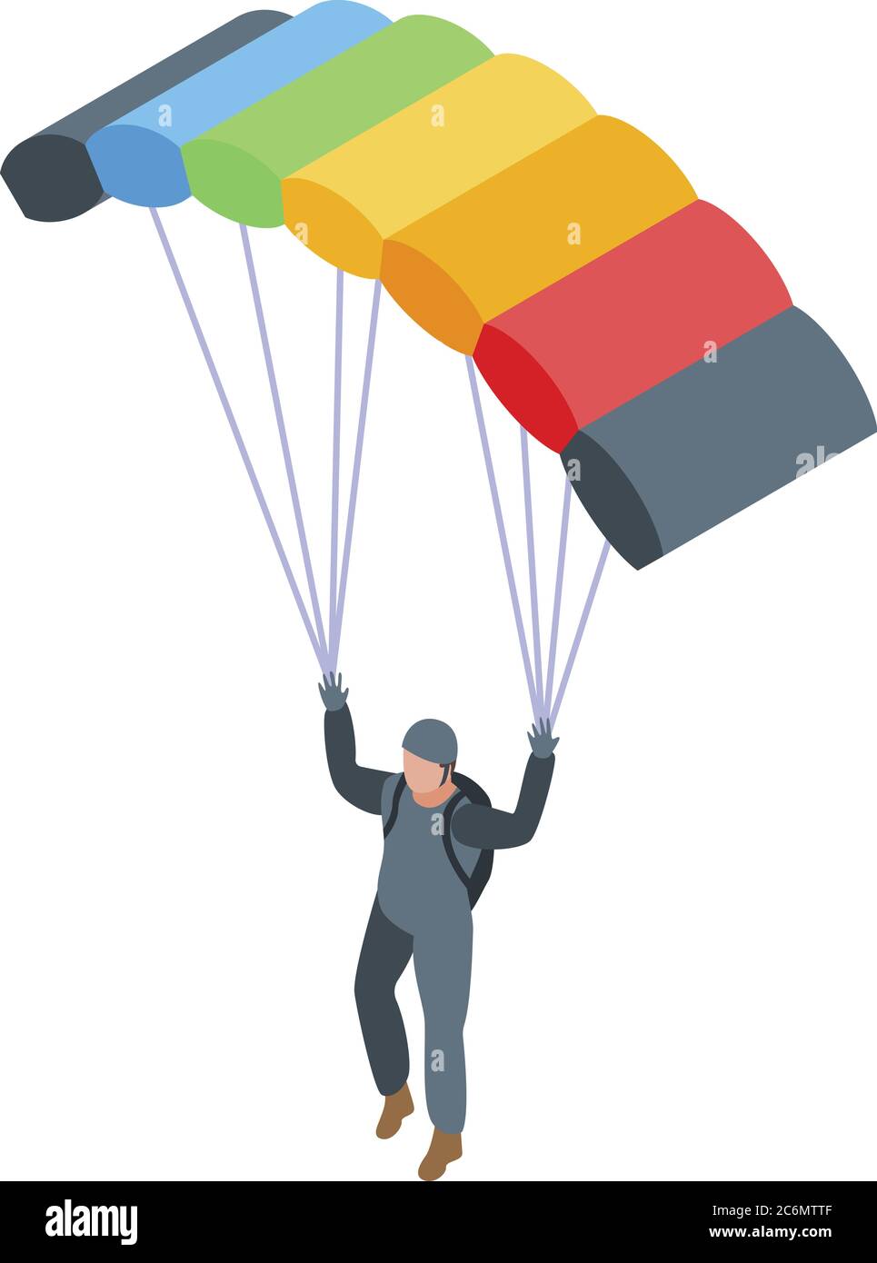 Adrenaline parachuter icon, isometric style Stock Vector