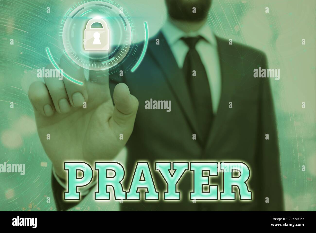 Conceptual hand writing showing Prayer. Concept meaning solemn request