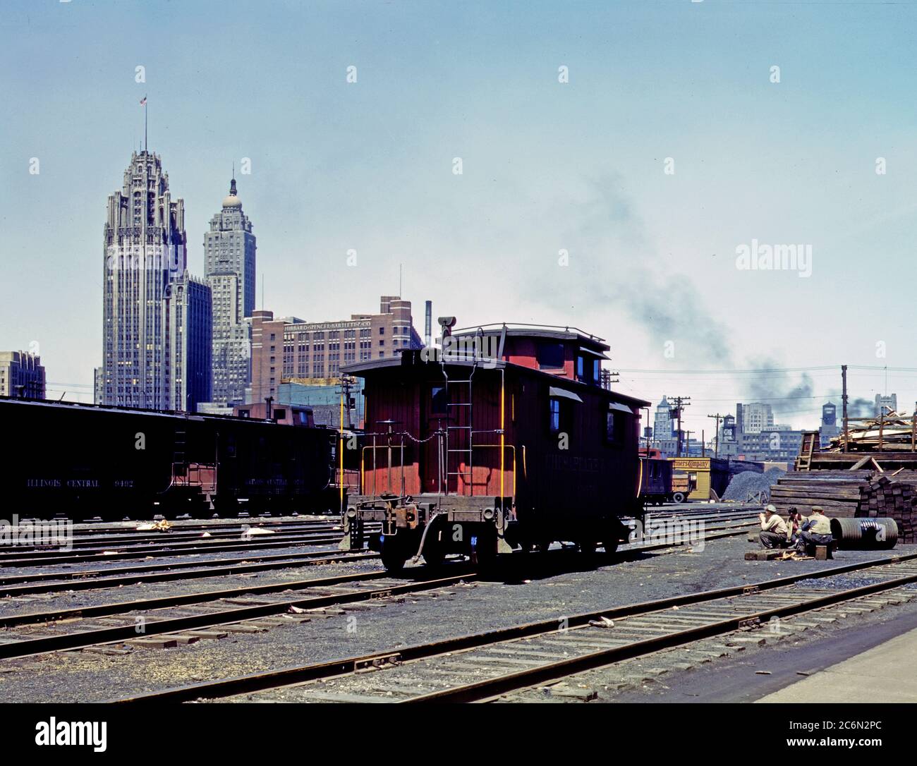 General view of part of the South Water street freight depot of the