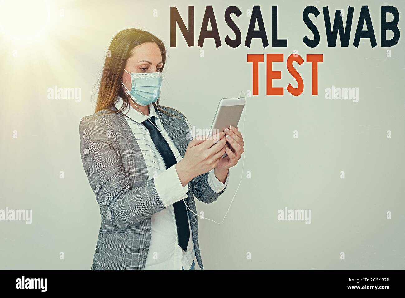 Writing note showing Nasal Swab Test. Business concept for diagnosing