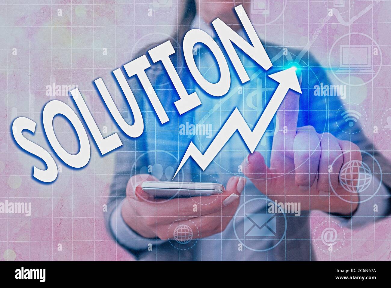 Writing note showing Solution. Business concept for the ways to solve a ...