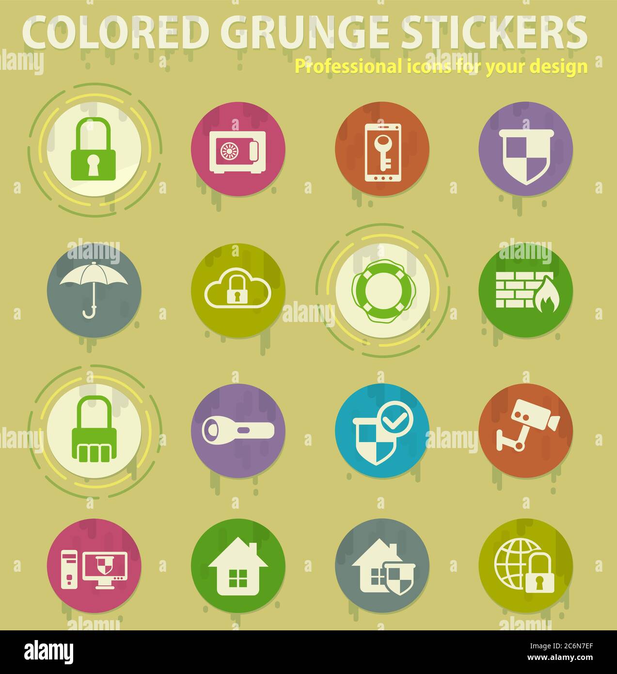 security icon set Stock Vector Image & Art - Alamy