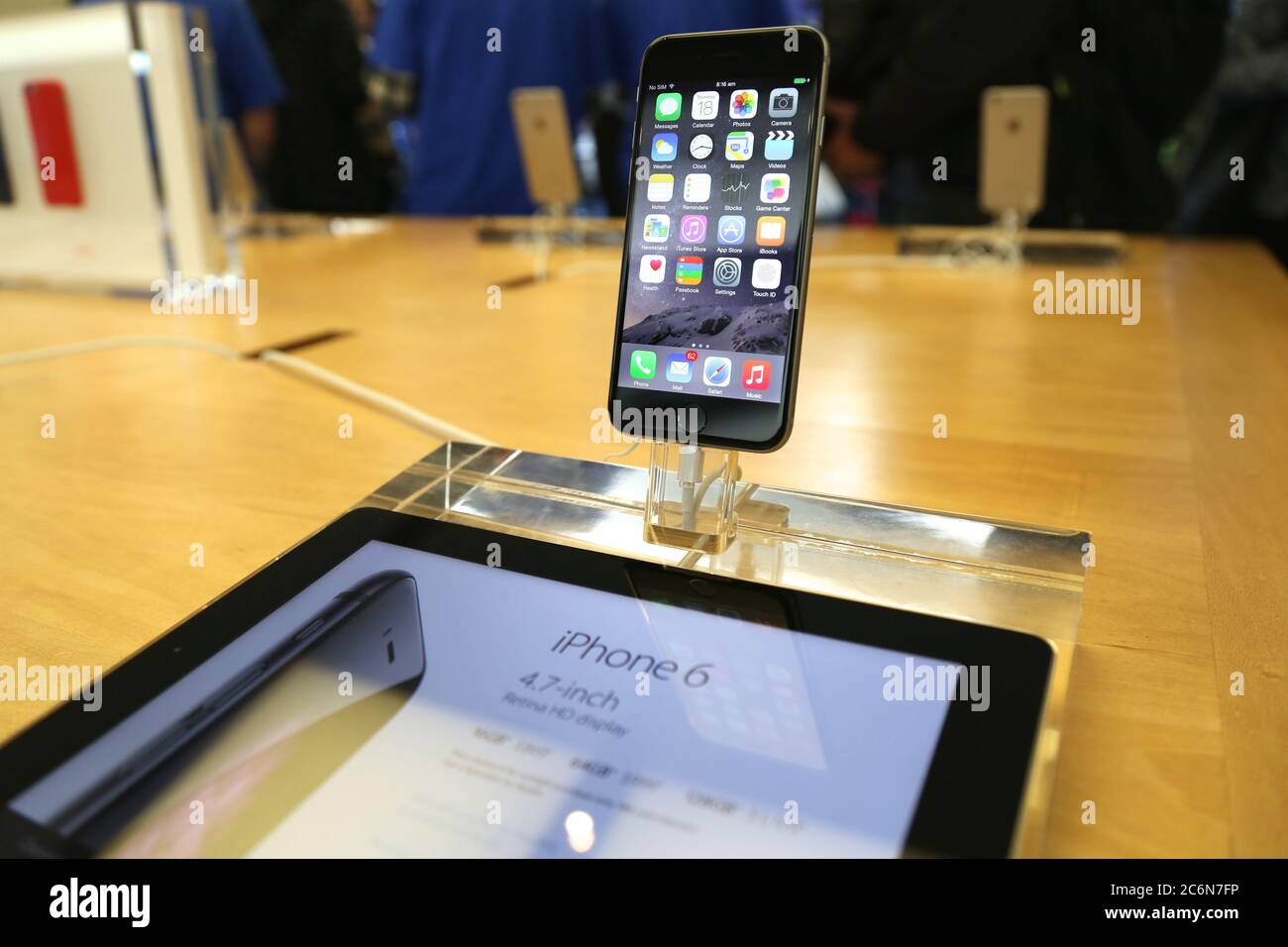 The new iPhone 6 on the launch day at the flagship Apple store on