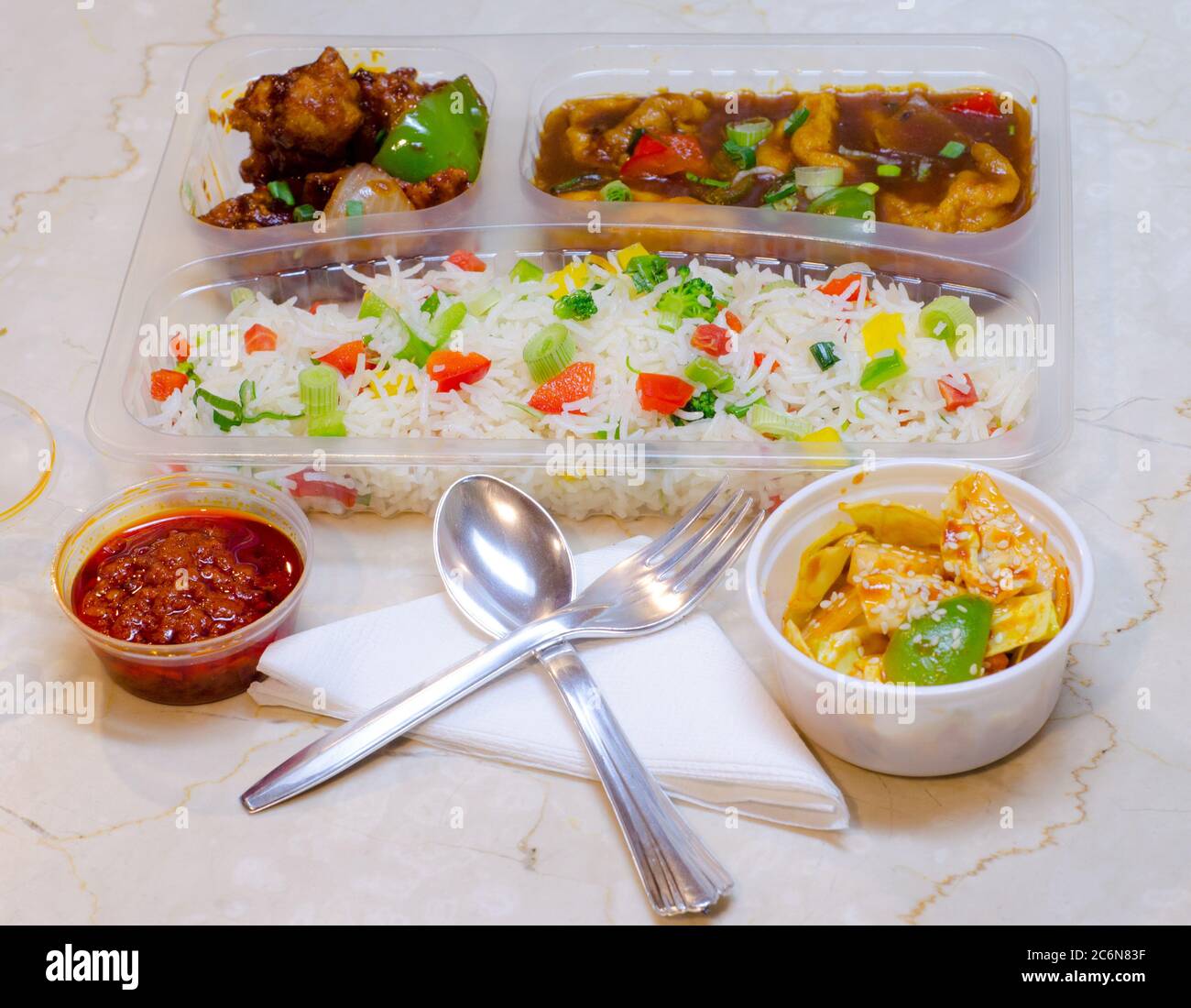 Tasty complete meal with great presentation Stock Photo