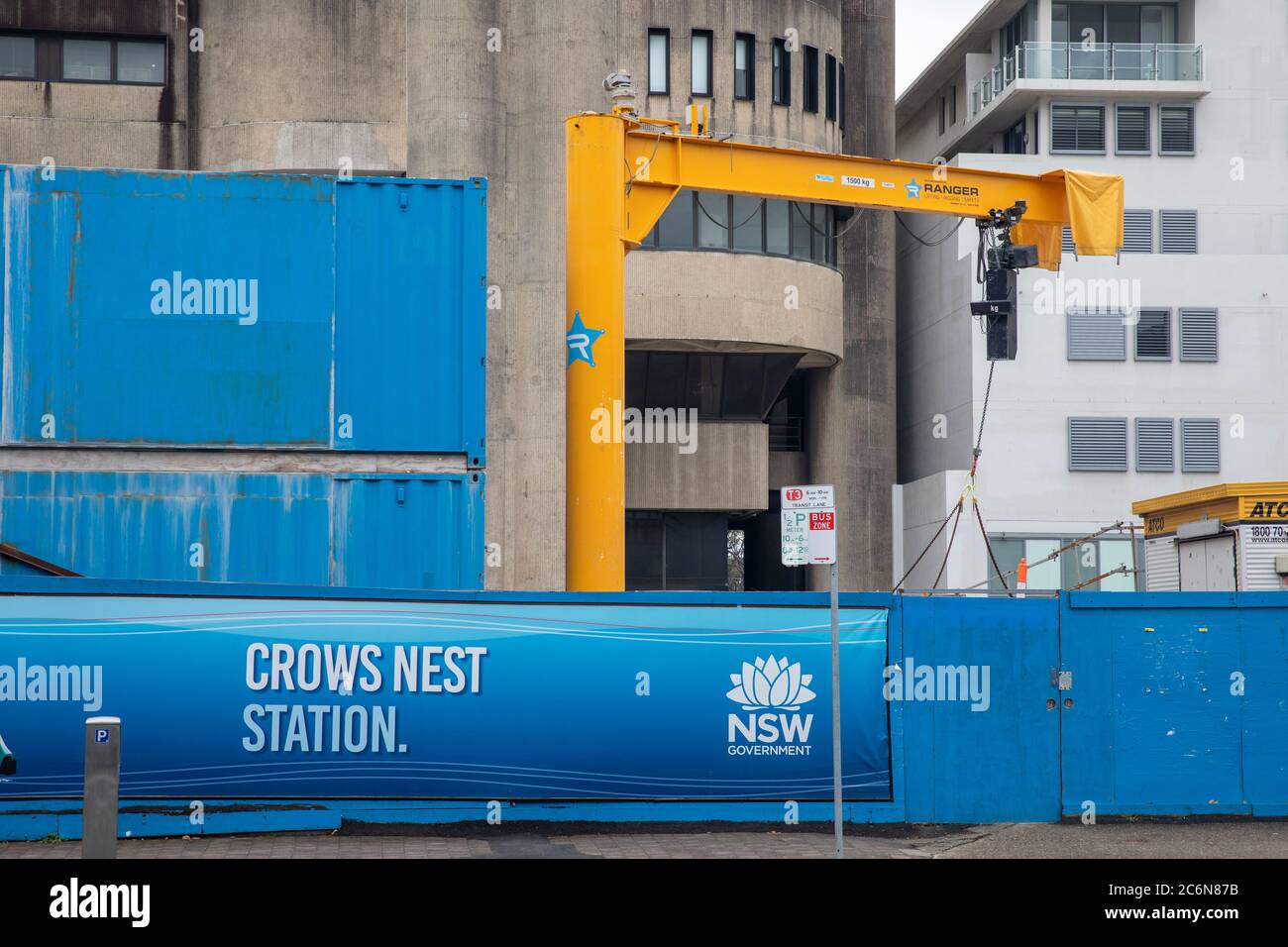 Sydney Metro project is constructing crows nest metro station in north Sydney,nsw,australia