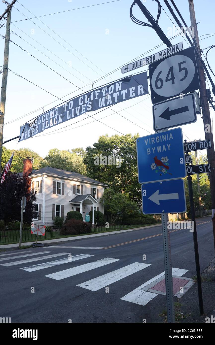 Clifton, VA, USA. 10th July, 2020. The small Northern Virginia town of