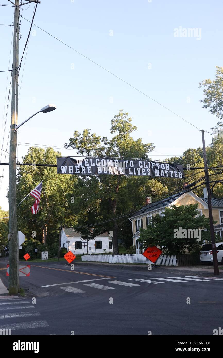 Clifton, VA, USA. 10th July, 2020. The small Northern Virginia town of