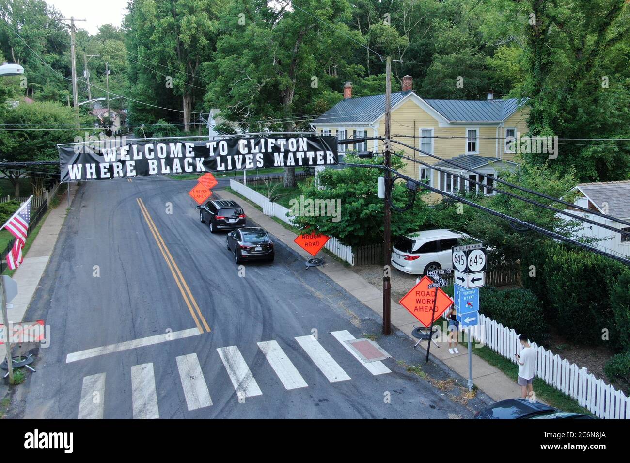 Clifton, VA, USA. 10th July, 2020. The small Northern Virginia town of