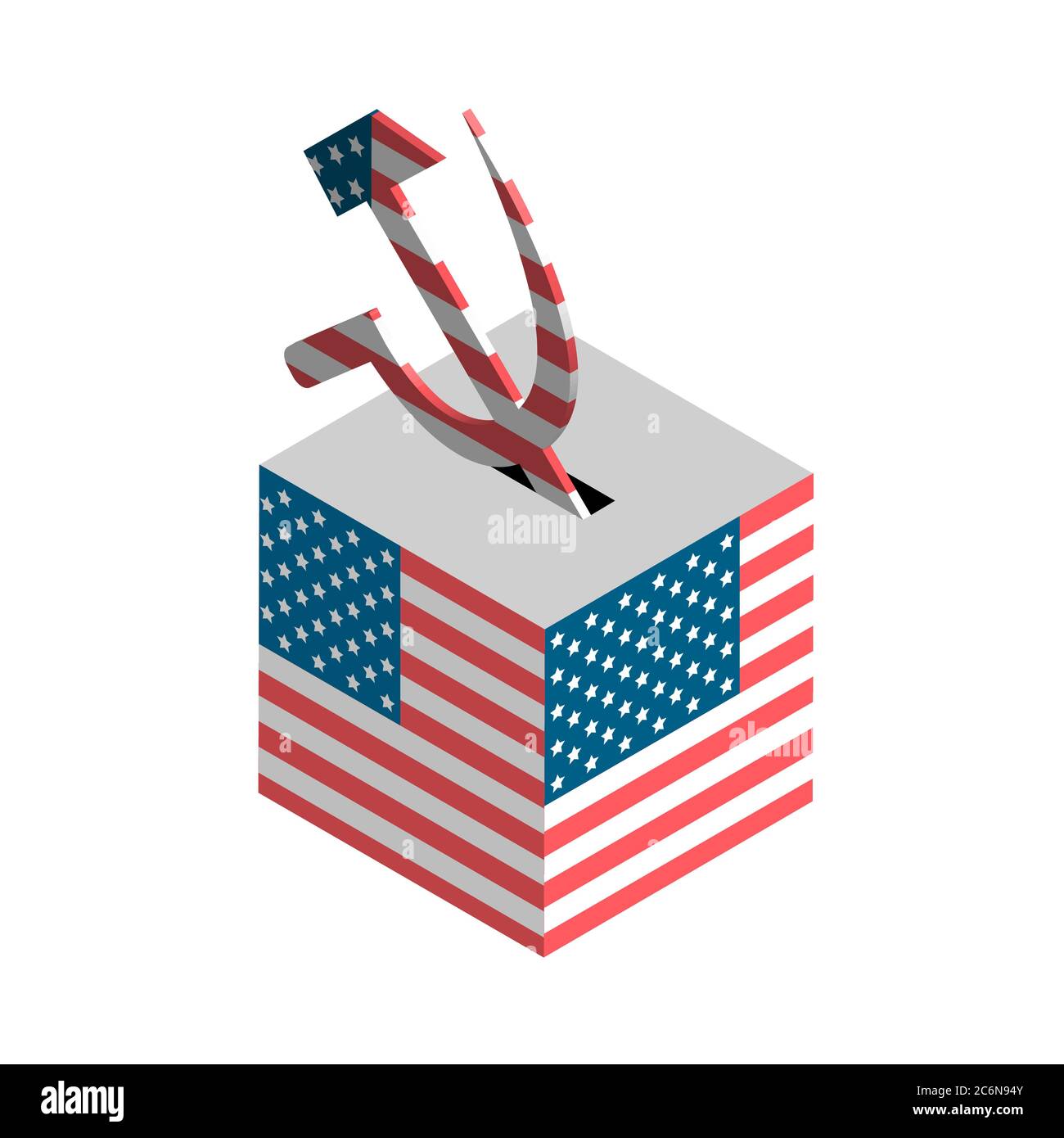 USA election. Ballot box with the hammer and stick Stock Vector