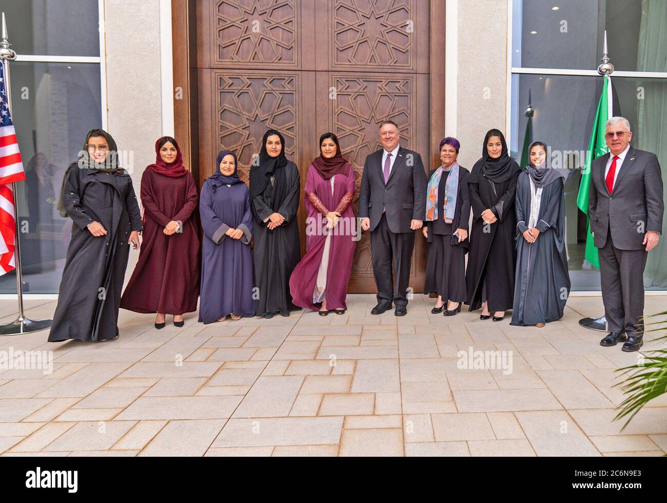 Secretary of State Mike Pompeo visiting Saudi Arabia - Secretary Pompeo Attends a Roundtable Coffee with Saudi Women Leaders ca. February 2020 Stock Photo