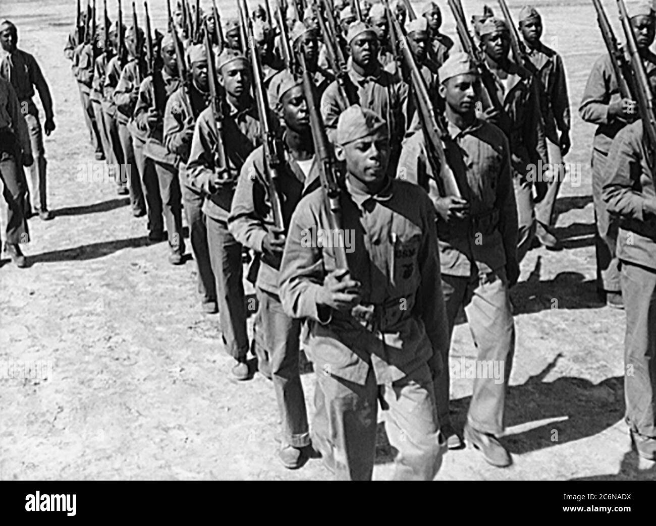 1943-First Class U.S 1942 Marine Corps started enlisting Black Men on June 1