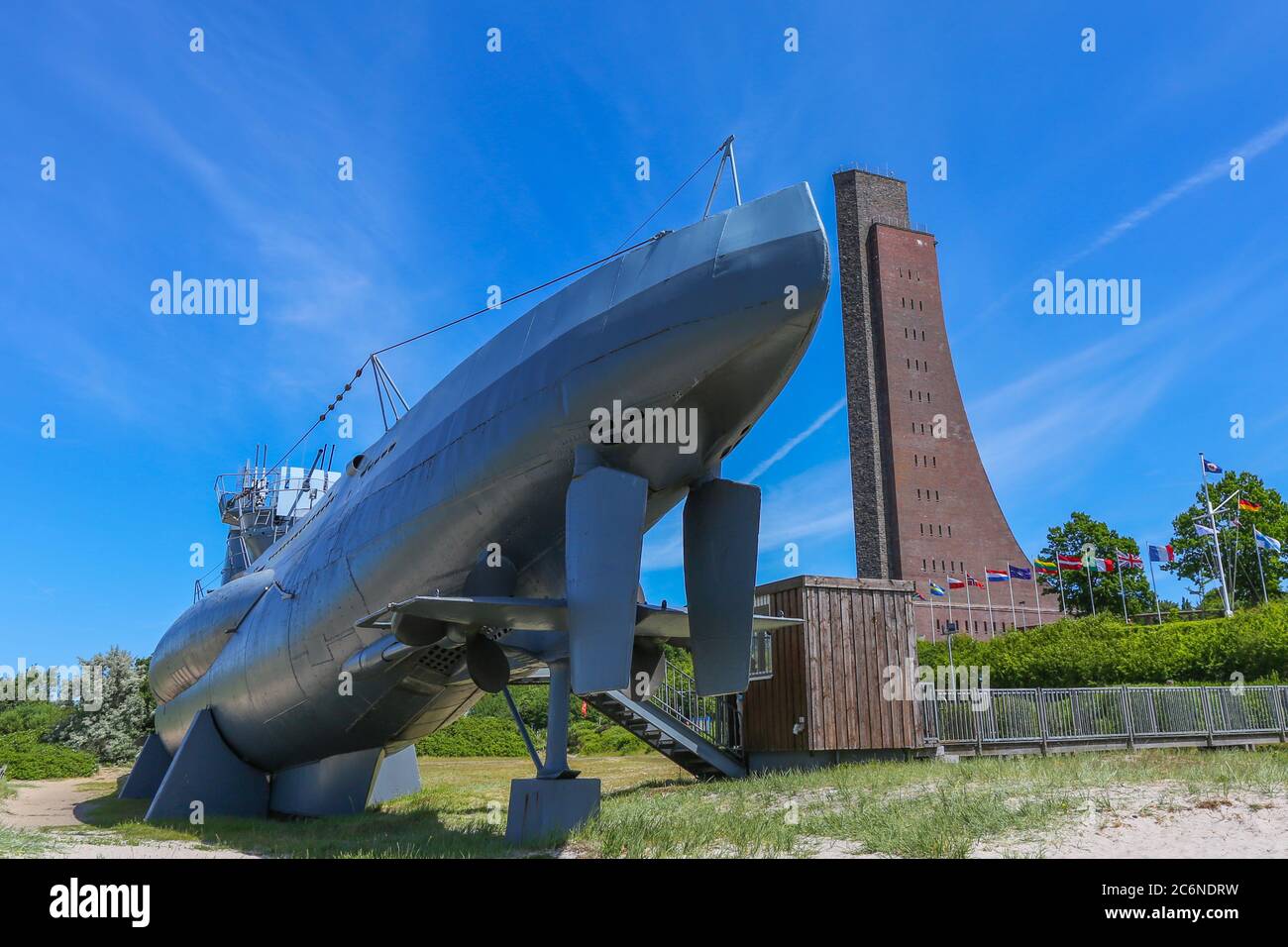 German, submarine, U-995, museum ship, Laboe, Naval Memorial, Laboe, Germany Stock Photo