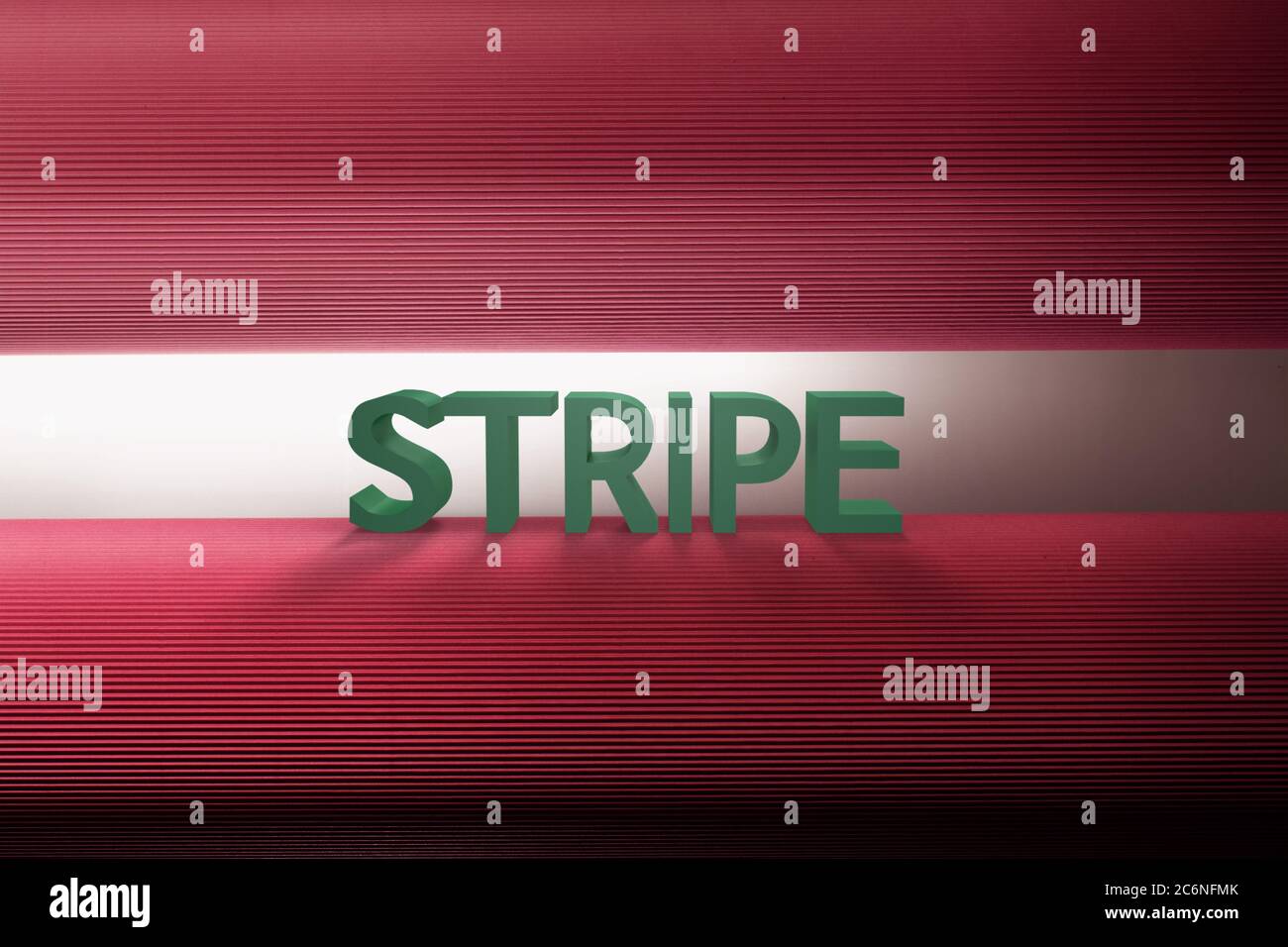 Alphabet stripe word block with stripe background. 3D rendering. Stock Photo