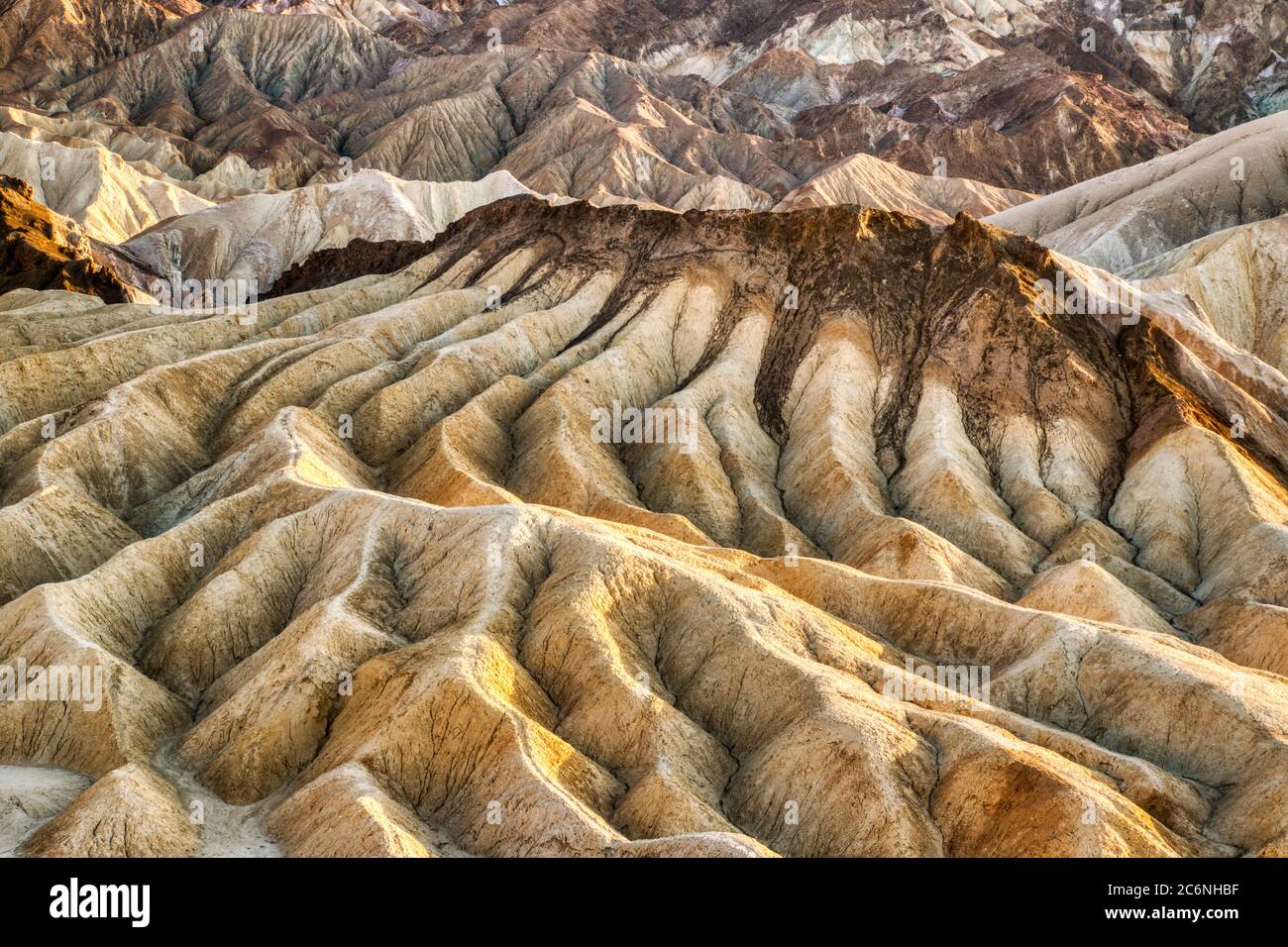 Badlands view from Zabriskie Point in Death Valley National Park at ...