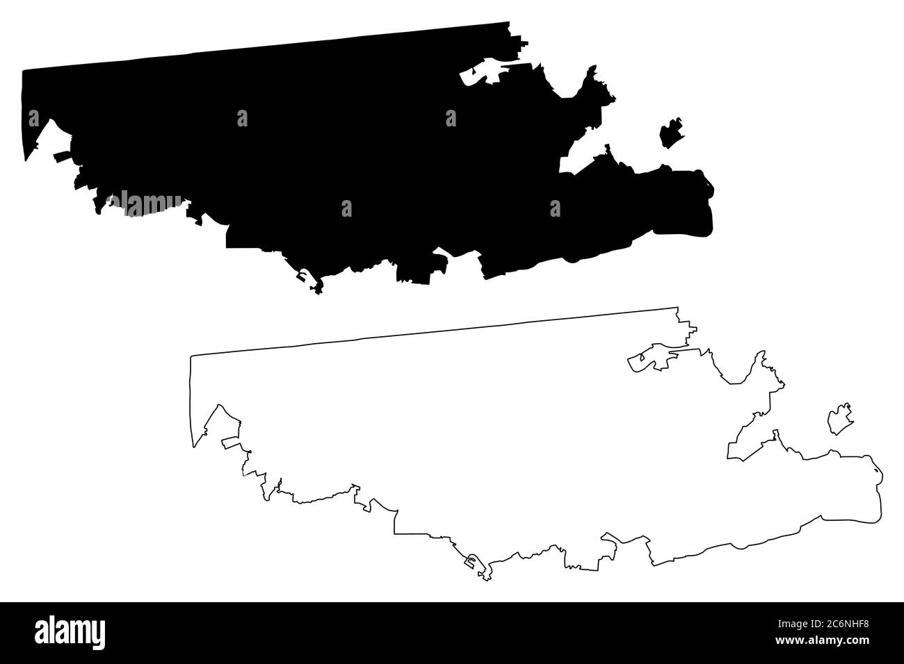 Tijuana City (United Mexican States, Mexico, Baja California state) map vector illustration