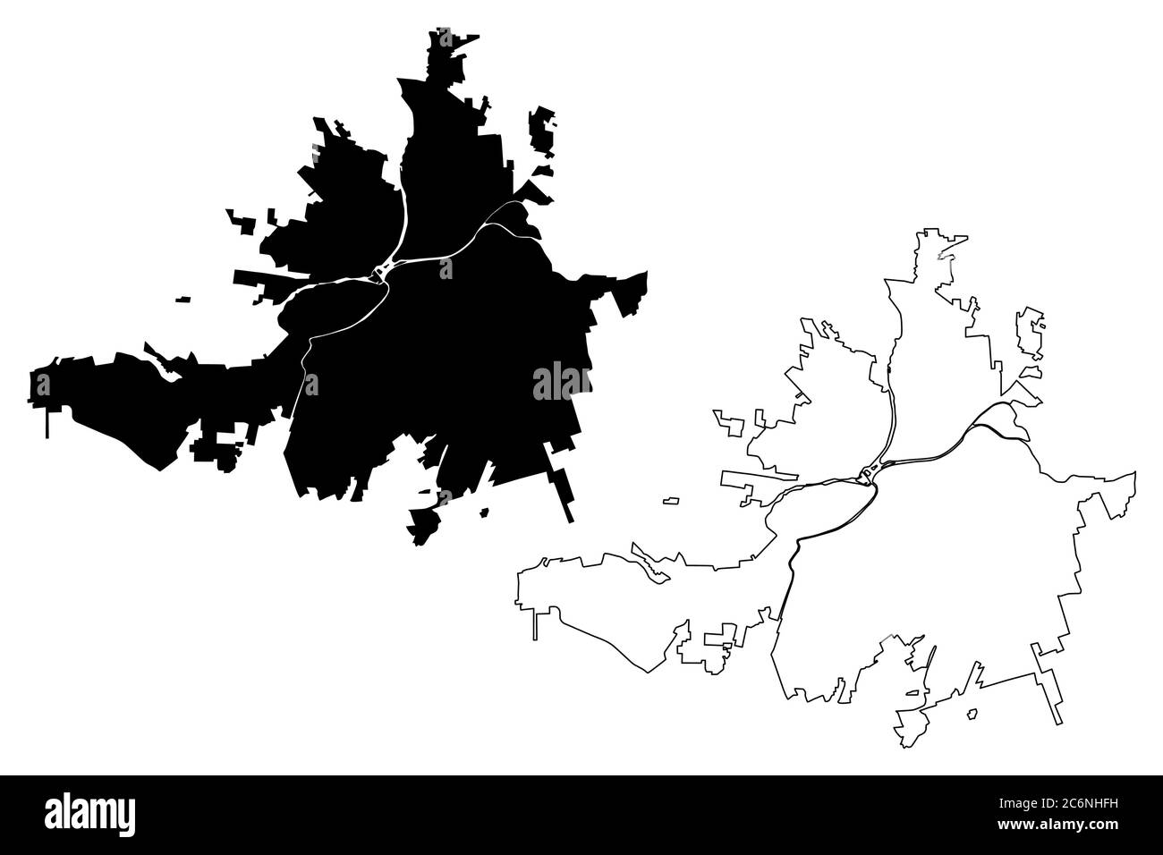 Culiacan City (United Mexican States, Mexico, Sinaloa State) map vector illustration, scribble sketch City of Culiacan map Stock Vector