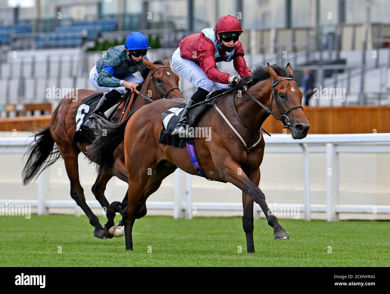 Jumby ridden by Charlie Bishop wins the Betfred ‘Still Treble Odds On Lucky 15's’ Novice Auction Stakes at Ascot Racecourse, Berkshire. Stock Photo