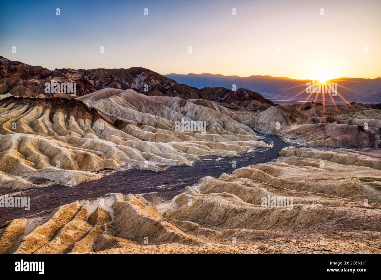 Badlands view from Zabriskie Point in Death Valley National Park at ...