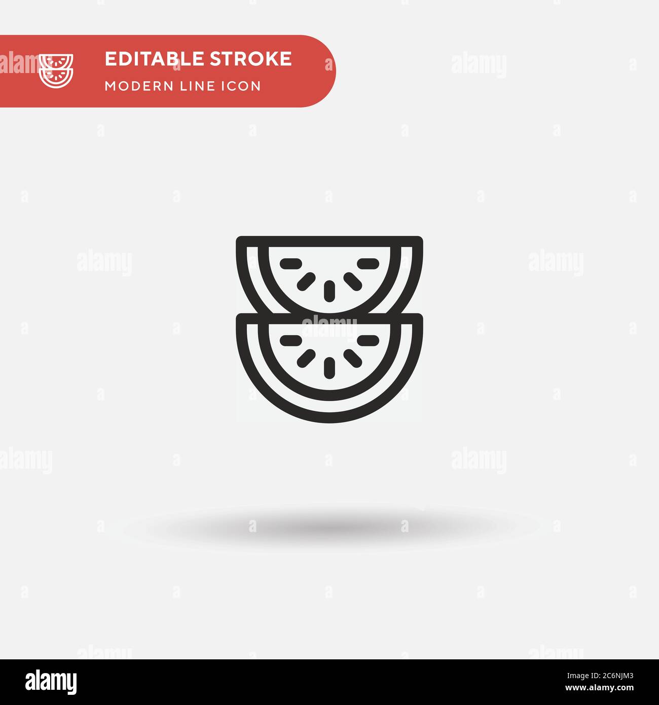 Watermelon Simple vector icon. Illustration symbol design template for ...