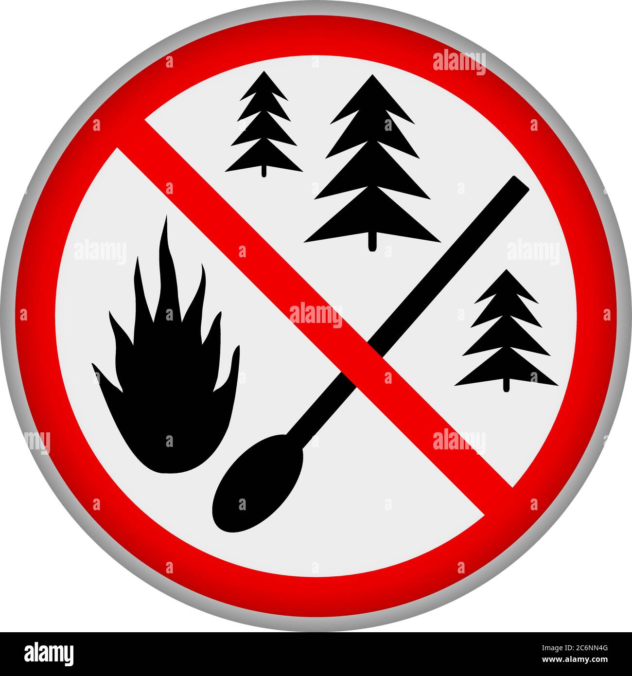 wildfire, bush fire warning sign, grunge style vector illustration Stock Vector