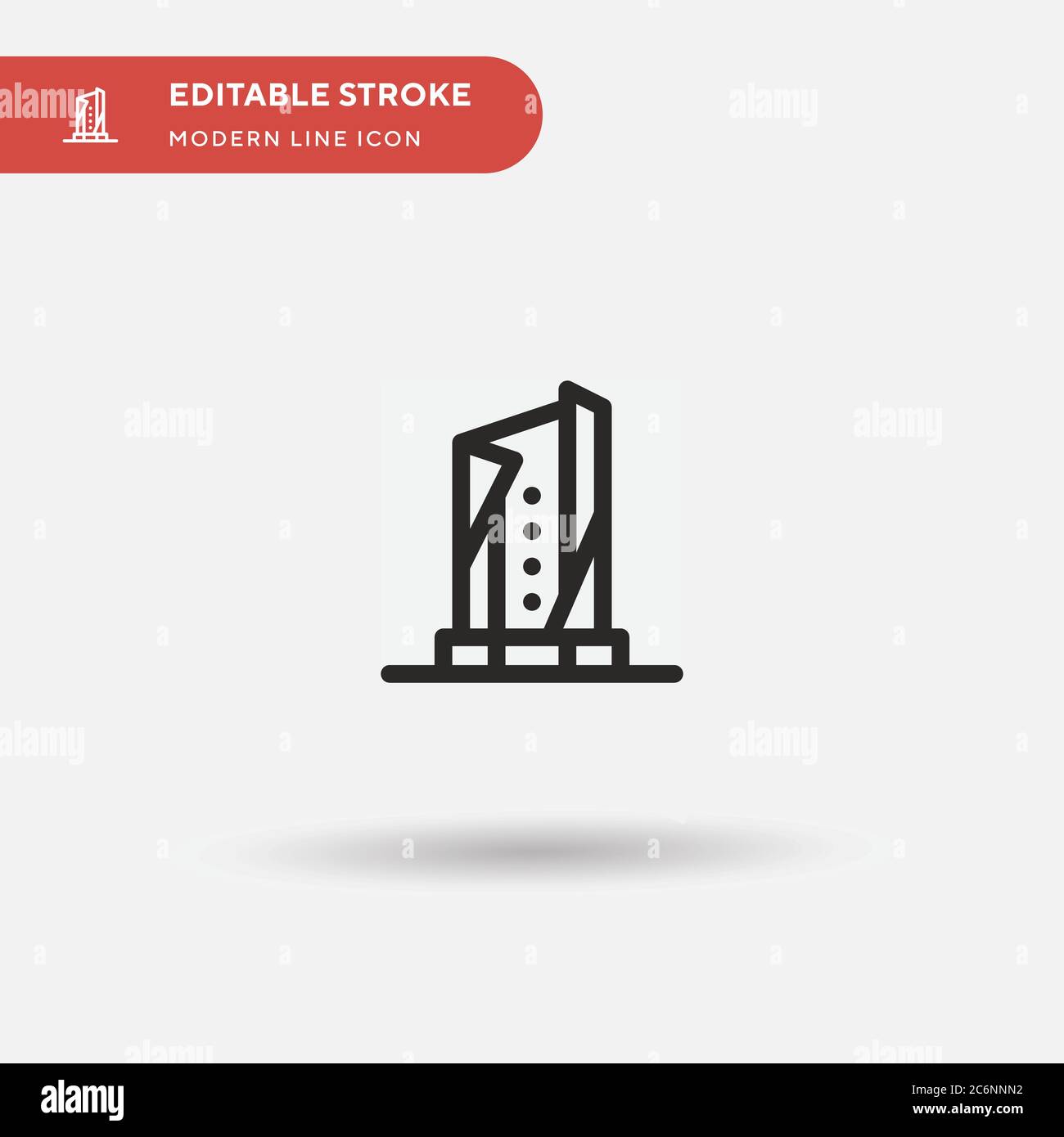 Al Hamra Tower Simple vector icon. Illustration symbol design template for web mobile UI element. Perfect color modern pictogram on editable stroke. A Stock Vector