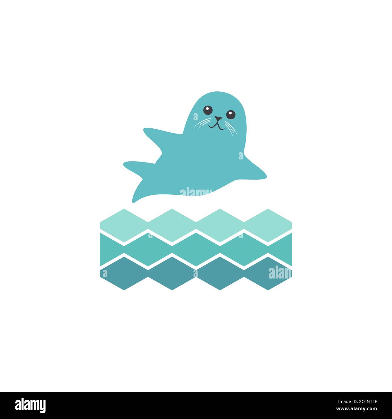 Seal animal cartoon character isolated. Vector illustration Stock