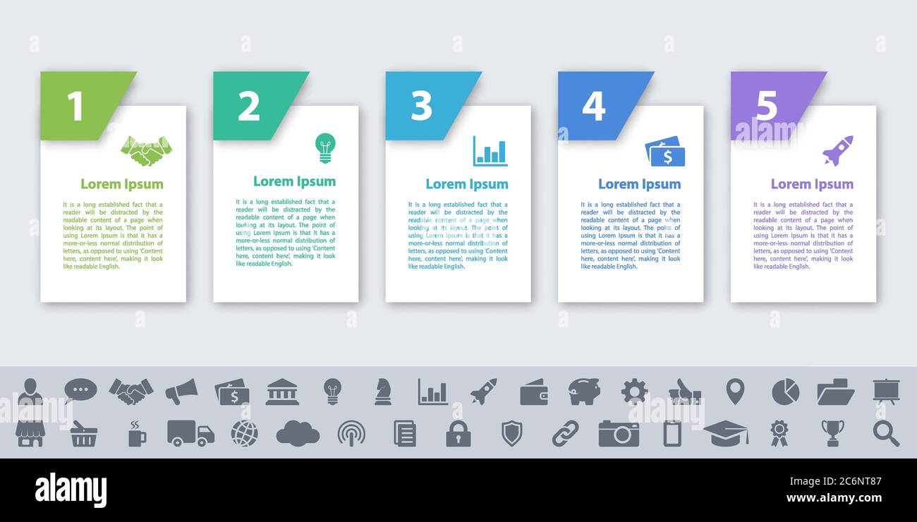 Infographic design business concept vector illustration with 5 steps or ...