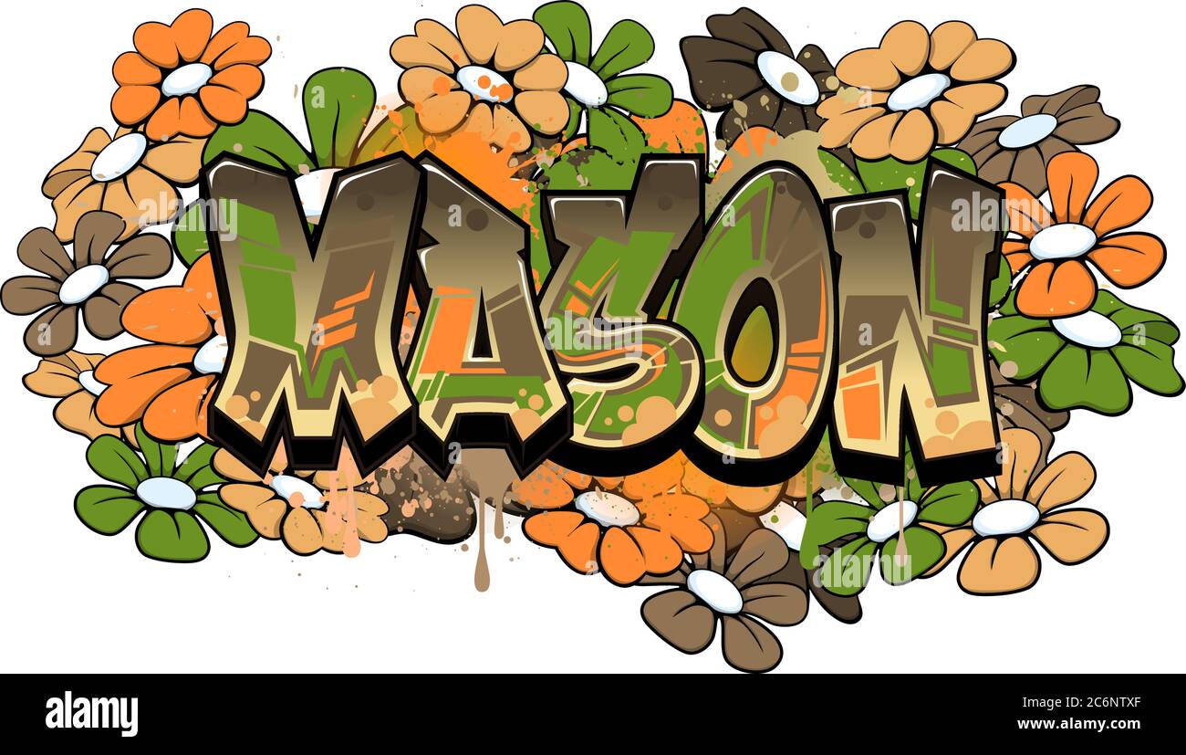 Mason. A cool Graffiti styled logotype design. Legible letters aimed