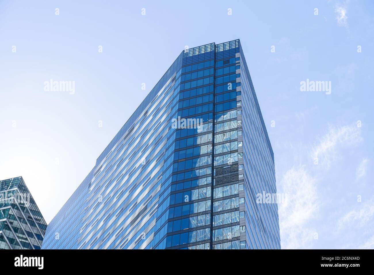 The skyscraper external background of blue sky white clouds Stock Photo ...