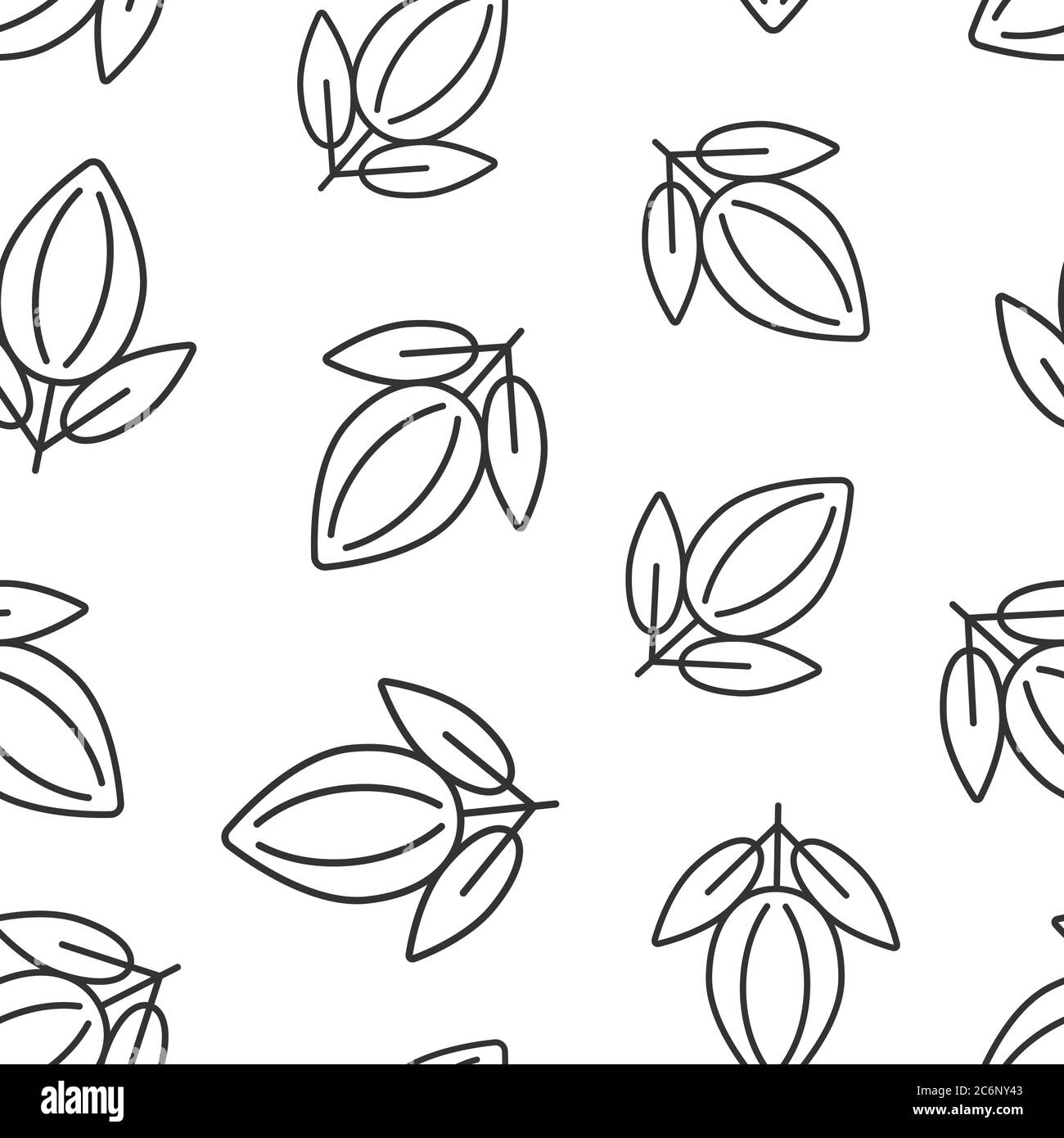 Cocoa bean icon in flat style. Chocolate cream vector illustration on ...