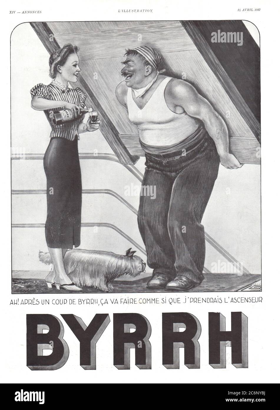 Publicite aperitif Byrrh 1937 Stock Photo