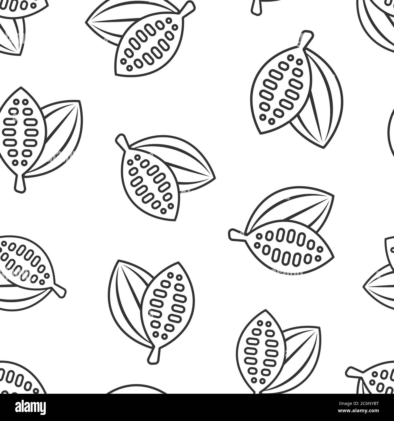 Cocoa bean icon in flat style. Chocolate cream vector illustration on ...