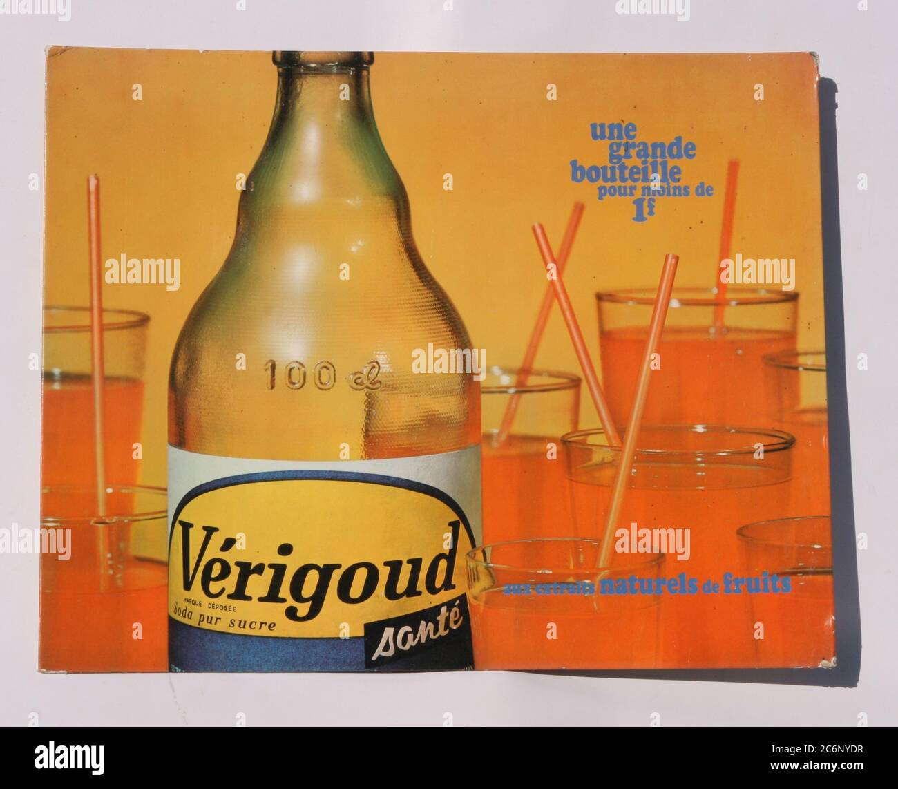 Carton publicitaire soda Verigoud vers 1960 Stock Photo