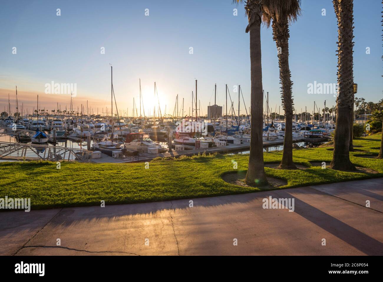 Boat marina located at Marina Village in Mission Bay Park. San Diego, California, USA Stock