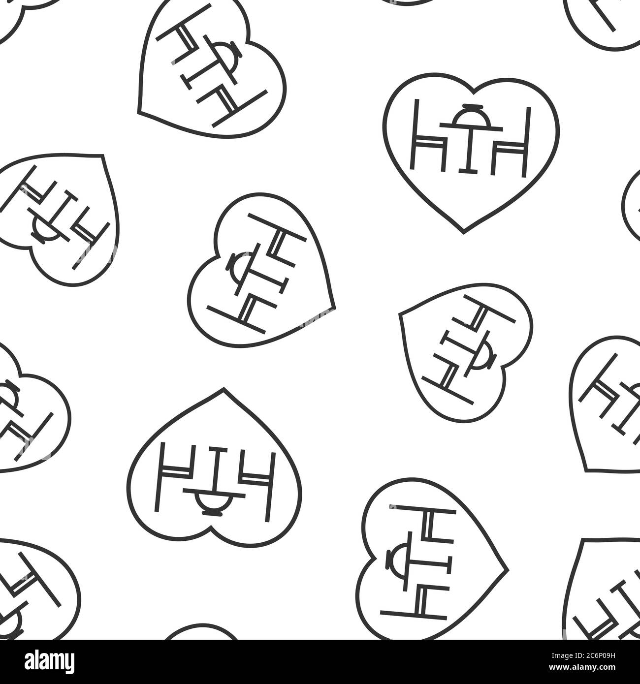 Romantic dinner icon in flat style. Cafe vector illustration on white ...