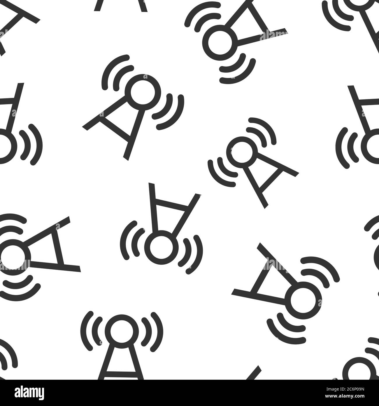 Antenna tower icon in flat style. Broadcasting vector illustration on ...