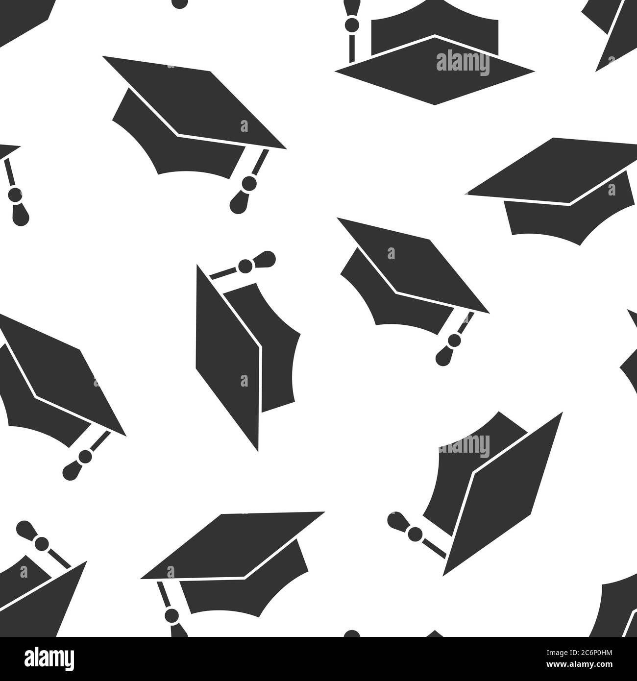 Graduation hat icon in flat style. Student cap vector illustration on ...
