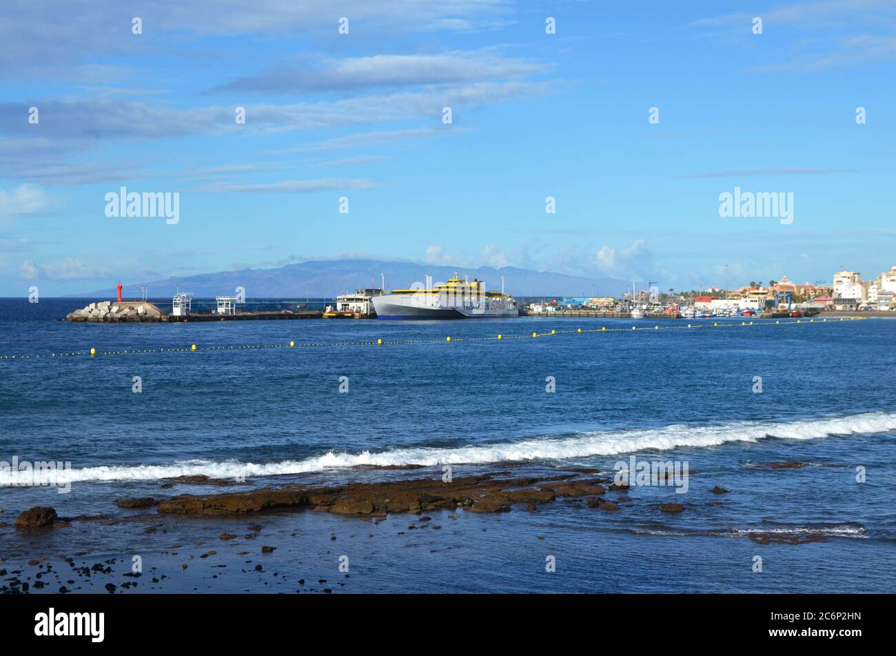 Fred Oslen ferry, Los Cristianos harbour, Los Cristianos, Tenerife Stock Photo
