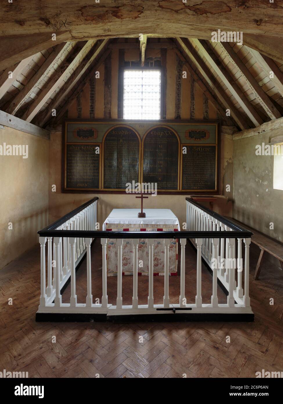 The altar in the church of St Thomas à Becket near Brookland, Romney Marsh, England Stock Photo