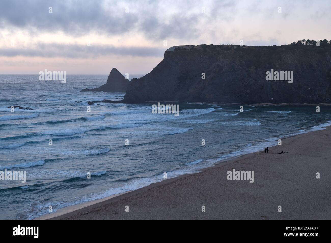 Odeceixe beach after sunset in Costa Vicentina. Algarve, Portugal Stock Photo