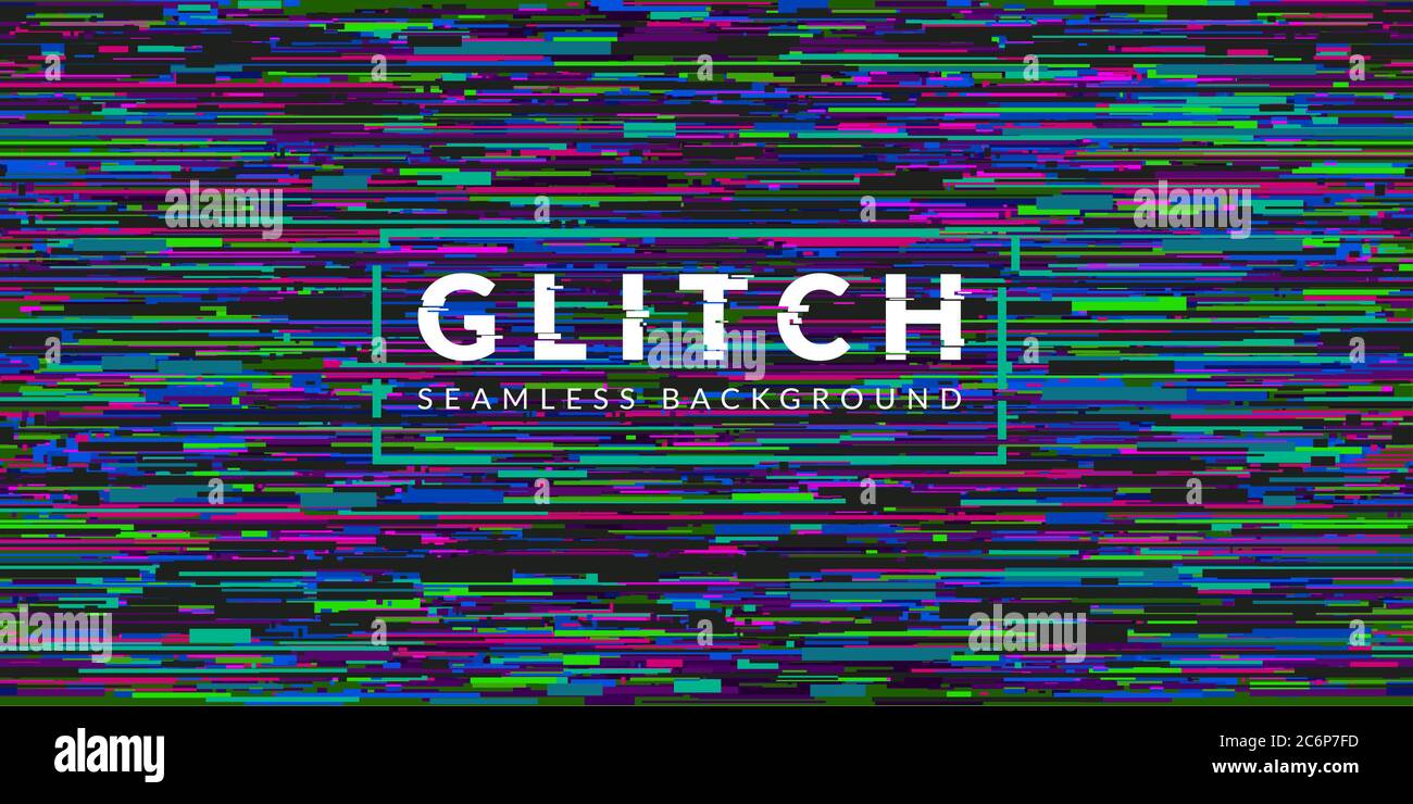 Cyber Glitch Abstract Seamless Pattern Vector Illustration Geometric Background Art Stock Vector