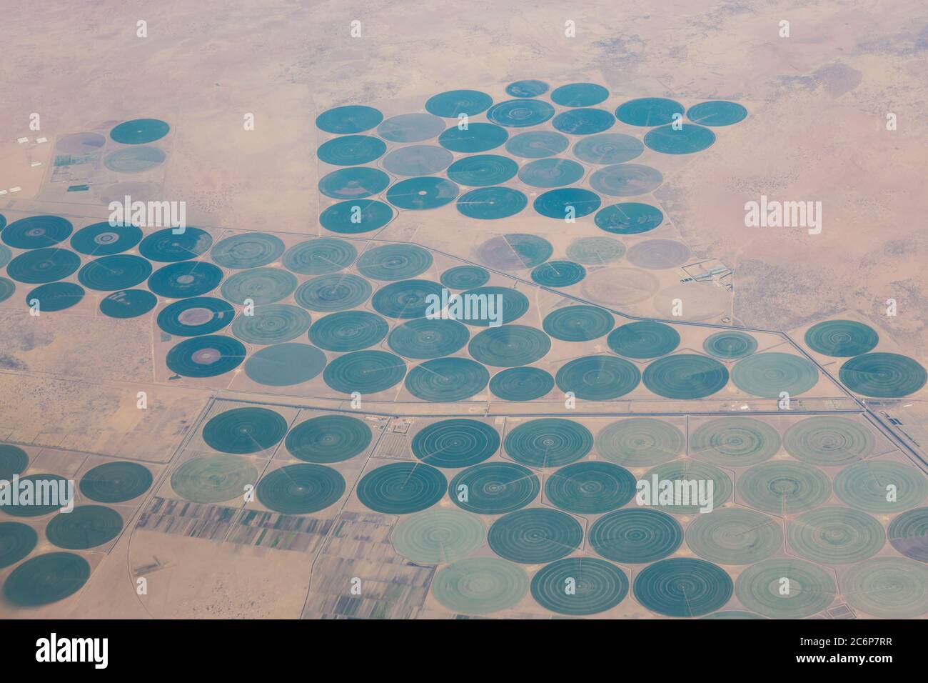 An aerial view of Sudanese agriculture and irrigation systems Stock Photo
