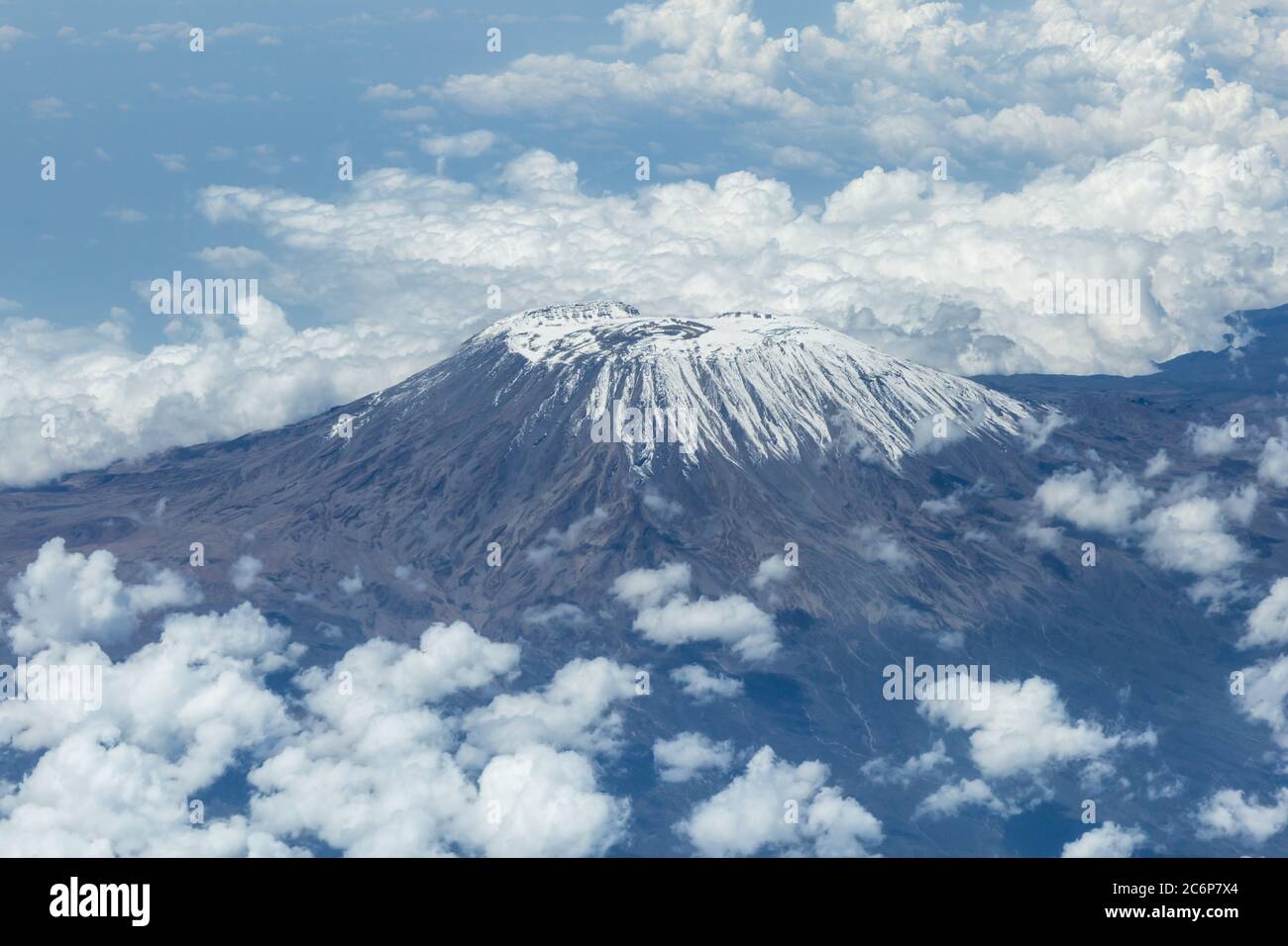 An Aerial View Of Mount Kilimanjaro Taken From The Flight Deck Of An 