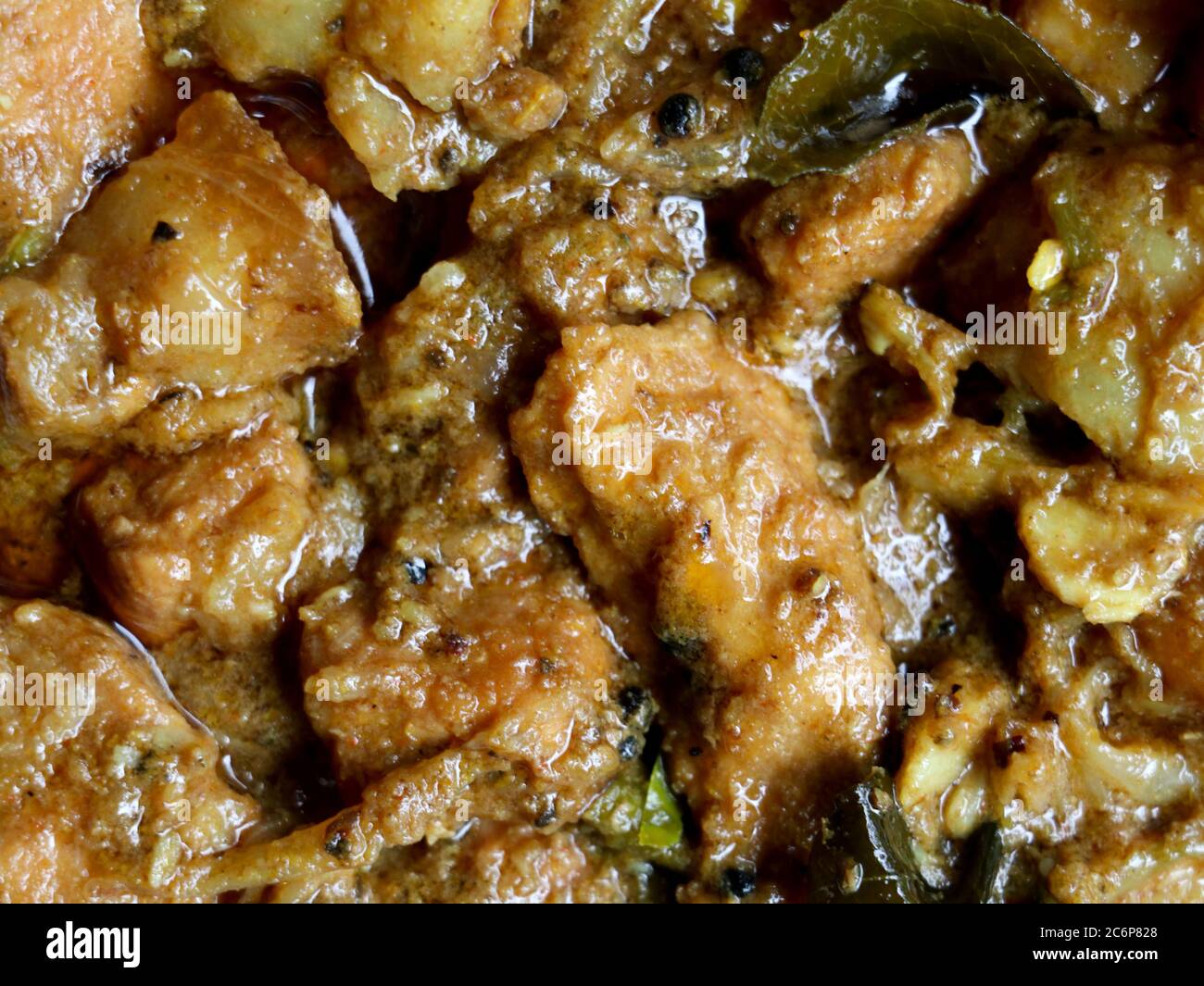 Tasty pork meat curry prepared with pepper in Kerala style Stock Photo
