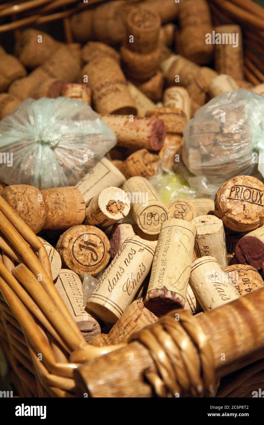 Corks for making real tennis balls Stock Photo