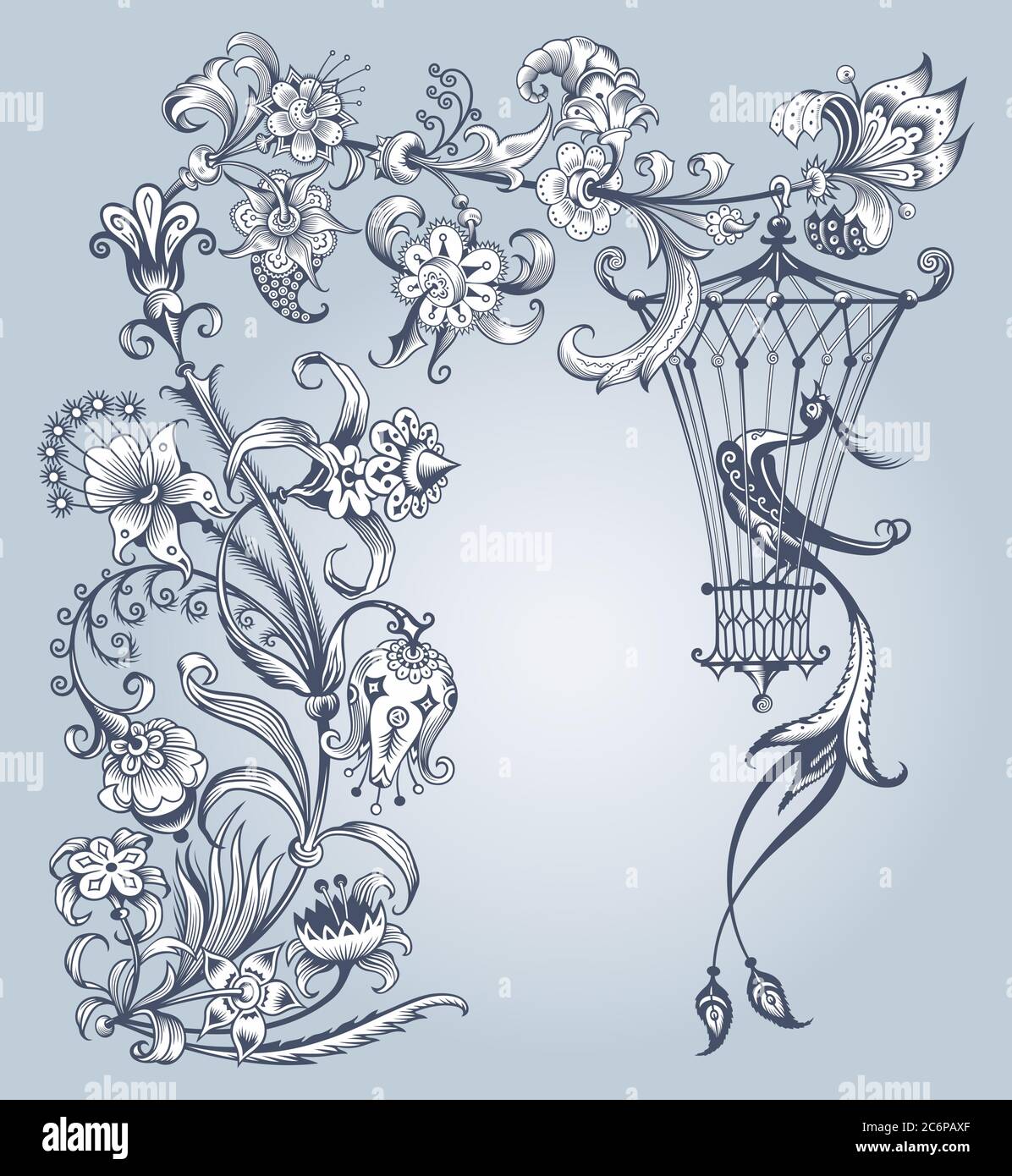 Victorian bird cage Stock Vector Images - Alamy