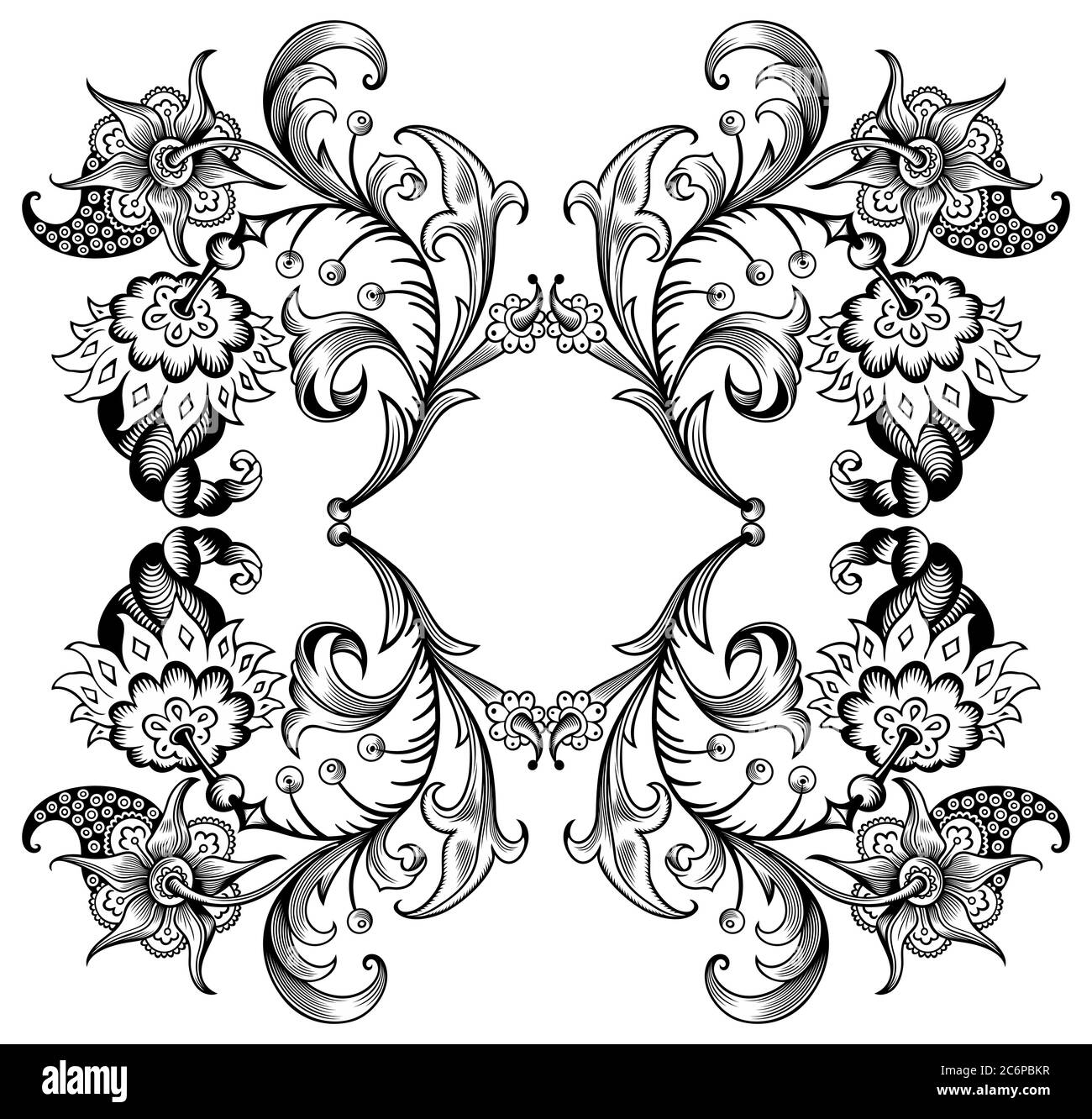 Floral vector vintage border. Frame design Stock Vector Image & Art - Alamy