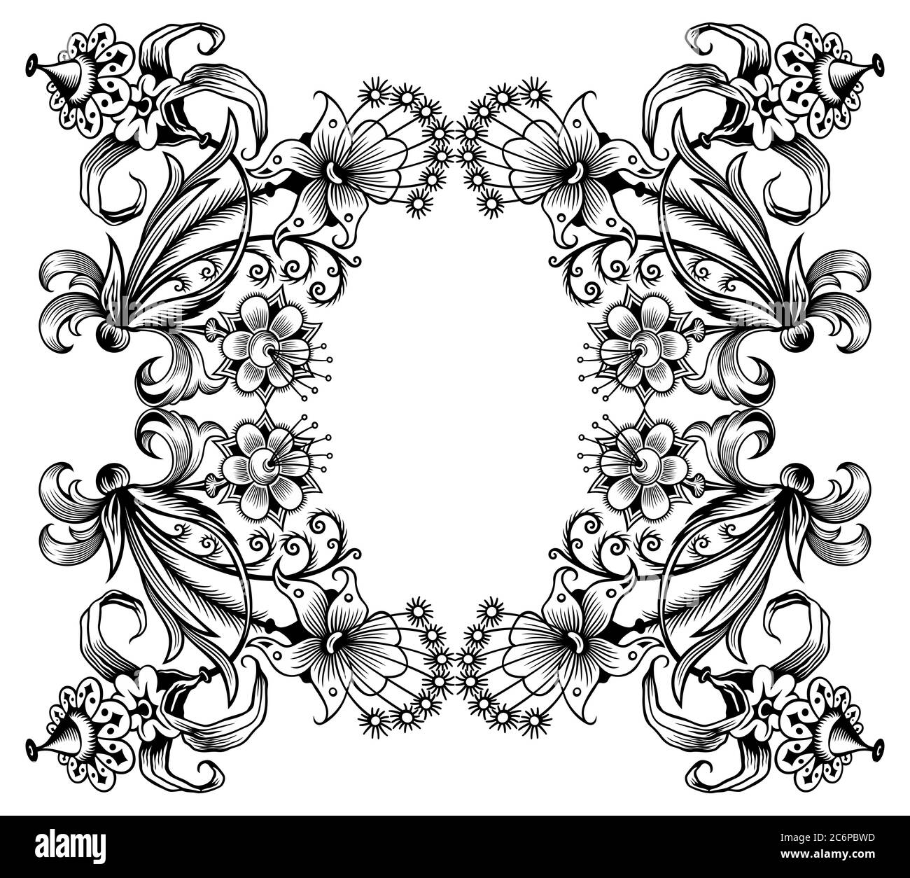 Floral vector vintage border. Frame design Stock Vector Image & Art - Alamy